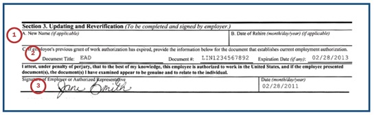 How to properly complete Form I-9 Section 3 reverification